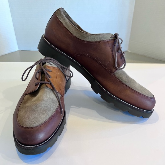 Polo Ralph Lauren Vintage Men's Brown and Tan Oxfords Sz 10 1/2 - Picture 3 of 16